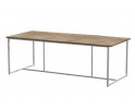 Stalowy nowoczesny stół ogrodowy QUATRO z blatem teak 220x95 cm