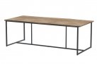 Stalowy nowoczesny stół ogrodowy QUATRO z blatem teak 220x95 cm