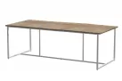 Stalowy nowoczesny stół ogrodowy QUATRO z blatem teak 220x95 cm