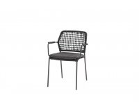 Krzesło obiadowe nowoczesne na taras w odcieniach ciemnoszarych liny polipropylenowej BARISTA