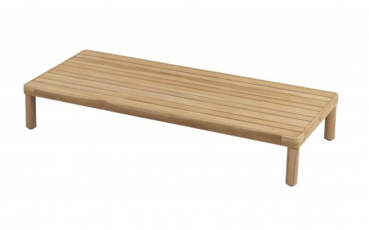 Prostokątny stolik kawowy FINN 150x65 z drewna teakowego premium