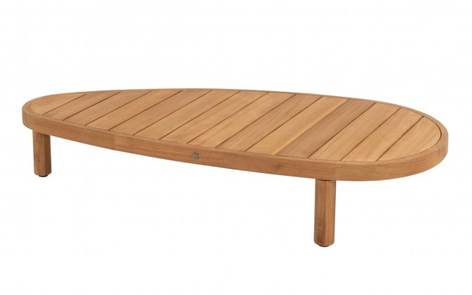 Owalny stolik kawowy FINN 125x63 z drewna teakowego premium