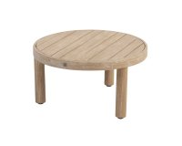 Okrągły stolik kawowy SEM Ø60 ze szczotkowanego drewna teakowego