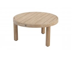 Okrągły stolik kawowy SEM Ø60 ze szczotkowanego drewna teakowego