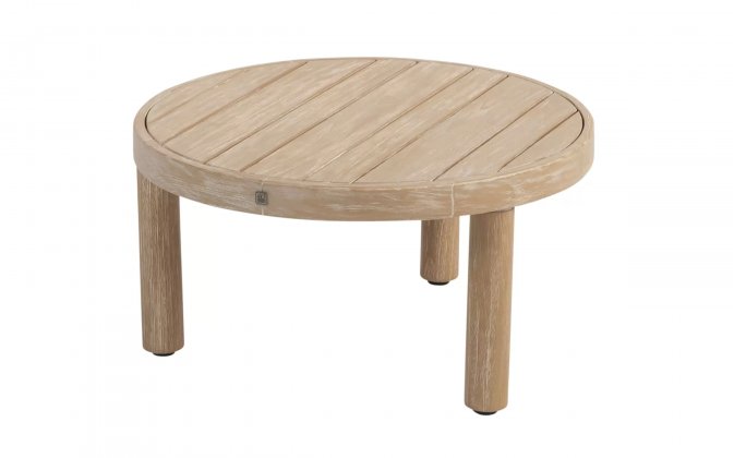 Okrągły stolik kawowy SEM Ø60 ze szczotkowanego drewna teakowego