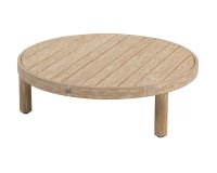 Okrągły stolik kawowy SEM Ø80 ze szczotkowanego drewna teakowego