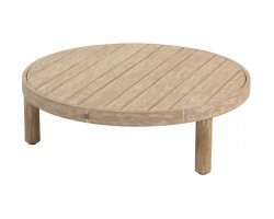 Okrągły stolik kawowy SEM Ø80 ze szczotkowanego drewna teakowego