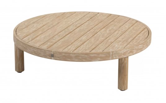 Okrągły stolik kawowy SEM Ø80 ze szczotkowanego drewna teakowego