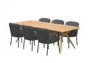 Stół ogrodowy teakowy 240x100 BELAIR fotele BERNINI