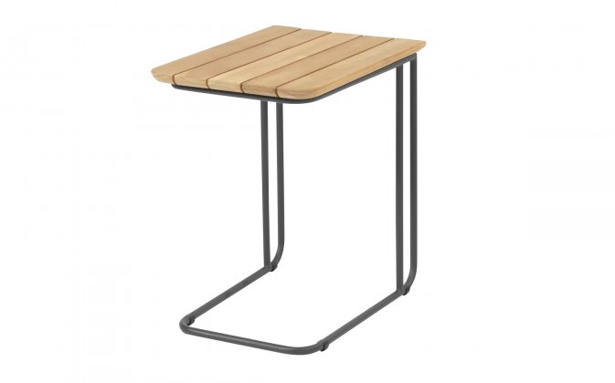 Stolik boczny ogrodowy wsuwany pod meble VERDI 4SO z blatem teak
