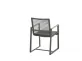 Fotel stołowy do jadalni na taras PANDINO ciemnoszare aluminium  lina polipropylenowa