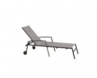 Leżak ogrodowy aluminiowy z kółkami i podłokietnikamia SOLANA 