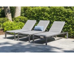 Aluminiowy leżak ogrodowy z kółkami ciemnoszary TROPIC