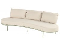 Sofa ogrodowa LUNA aluminium poduszki szerokość 200 cm kolor soft green