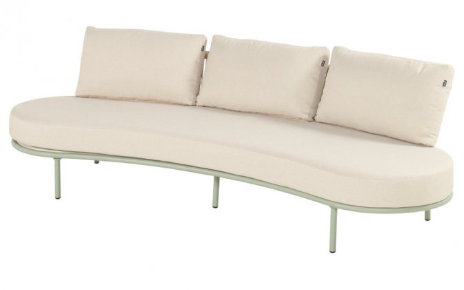 Sofa ogrodowa LUNA aluminium poduszki szerokość 200 cm kolor soft green