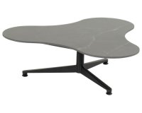 Stolik ogrodowy LUNA niski aluminium ceramika 86 × 92 × 29 cm kolor czarny