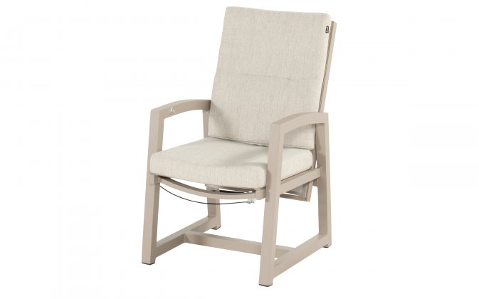 Krzesło ogrodowe GIO aluminium regulowane poduszka olefin szerokość 61 cm kolor jasnobezowy