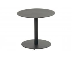 Stolik ogrodowy LUNA niski okrągły aluminium ceramika średnica 50 cm wysokość 45 cm czarny