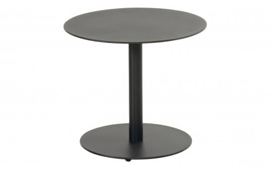 Stolik ogrodowy LUNA niski okrągły aluminium ceramika średnica 50 cm wysokość 45 cm czarny