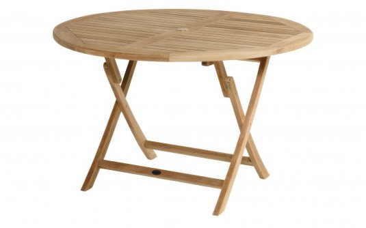 Okrągły stół SKAGEN Hartman teakowy Ø120 cm składany