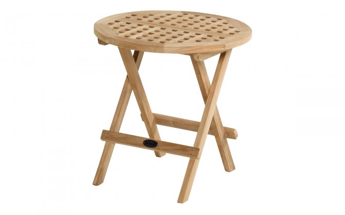 Stolik SKAGEN Ø50 Hartman teakowy składany okrągły 