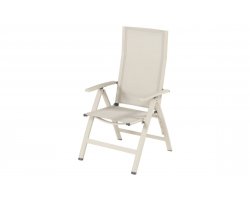 Krzesło ogrodowe FLORA Hartman z regulowanym oparciem, aluminium, podłokietniki, kolor jasnobeżowy
