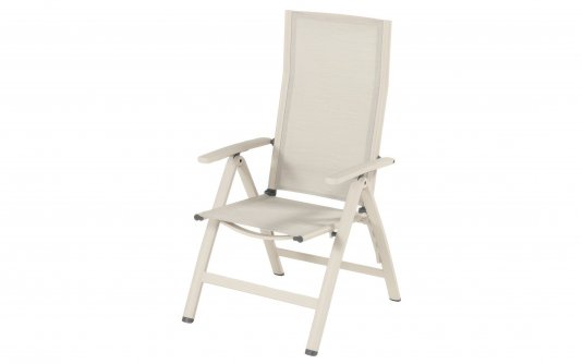 Krzesło ogrodowe FLORA Hartman z regulowanym oparciem, aluminium, podłokietniki, kolor jasnobeżowy