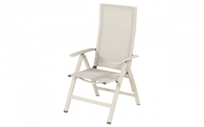 Krzesło ogrodowe FLORA Hartman z regulowanym oparciem, aluminium, podłokietniki, kolor jasnobeżowy