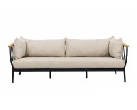 CONDOR sofa ogrodowa 3-osobowa z poduszkami BEE WETT® grafitowa