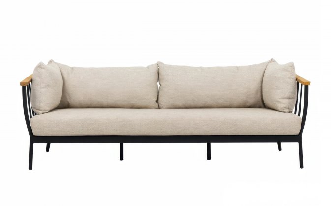 CONDOR sofa ogrodowa 3-osobowa z poduszkami BEE WETT® grafitowa
