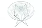 Okrągły stolik metaloplastyka 70 cm w stylu vintage TEGAL kolor BIAŁY