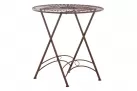 Okrągły stolik metaloplastyka 70 cm w stylu vintage TEGAL kolor BRĄZOWY ANTYCZNY