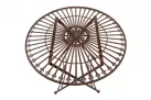 Okrągły stolik metaloplastyka 70 cm w stylu vintage TEGAL kolor BRĄZOWY ANTYCZNY