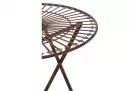 Okrągły stolik metaloplastyka 70 cm w stylu vintage TEGAL kolor BRĄZOWY ANTYCZNY