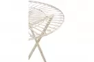 Okrągły stolik metaloplastyka 70 cm w stylu vintage TEGAL kolor KREMOWY ANTYCZNY