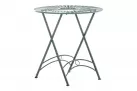 Okrągły stolik metaloplastyka 70 cm w stylu vintage TEGAL kolor ZIELONY PATYNA