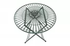 Okrągły stolik metaloplastyka 70 cm w stylu vintage TEGAL kolor ZIELONY PATYNA