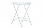 Okrągły stolik metaloplastyka 70 cm w stylu vintage TEGAL kolor BIAŁY