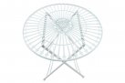 Okrągły stolik metaloplastyka 70 cm w stylu vintage TEGAL kolor BIAŁY