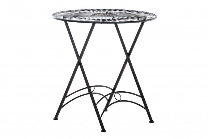 Okrągły stolik metaloplastyka 70 cm w stylu vintage TEGAL kolor BRĄZ