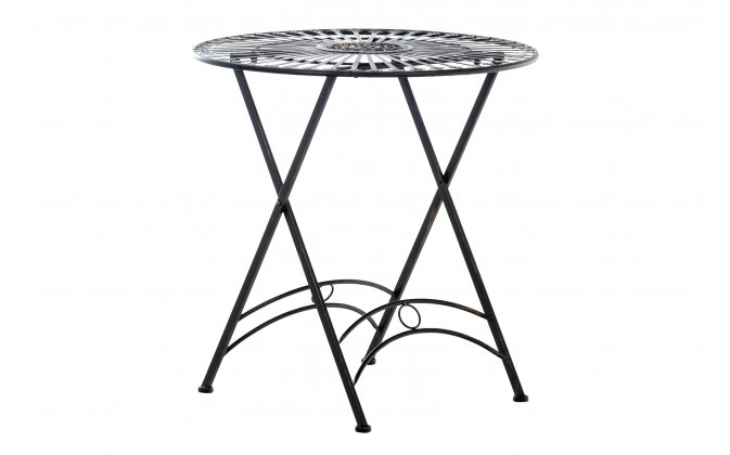 Okrągły stolik metaloplastyka 70 cm w stylu vintage TEGAL kolor BRĄZ