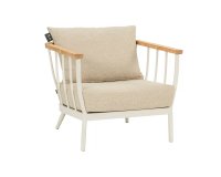 CONDOR fotel ogrodowy z aluminium i teaku z poduszką BEE WETT® jasnobeżowy 