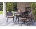 Stylowy zestaw stołowy z opkrągłym stołem 122 cm aluminiowy AMALFI