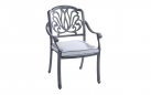 Klasyczne krzesło z odlewanego aluminium kolor szary AMALFI Hartman