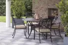Stylowy zestaw stołowy z opkrągłym stołem 122 cm aluminiowy AMALFI