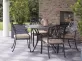 Stylowy zestaw stołowy z opkrągłym stołem 122 cm aluminiowy AMALFI
