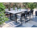 Meble ogrodowe stołowe aluminowe z 6 fotelami i stołem BUFFALO ciemnoszare