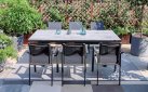 Meble ogrodowe stołowe aluminowe z 6 fotelami i stołem BUFFALO ciemnoszare