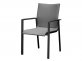Krzesło obiadowe aluminoiwe ciemnoszare SANTA FE siedzisko tekstylina szara miękkie siedzisko
