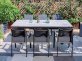Meble ogrodowe stołowe aluminowe z 6 fotelami i stołem BUFFALO ciemnoszare